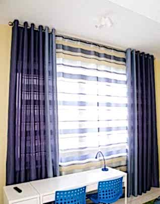 Комплект штор в синей гамме